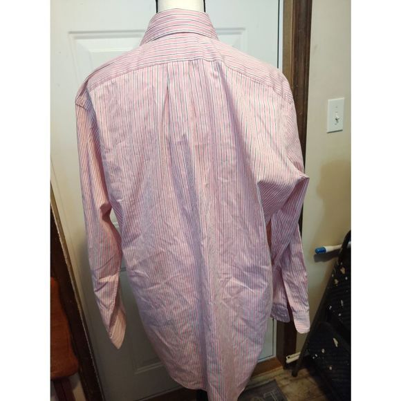 Ralph Lauren Button Down Shirt Pink White Stripes Men's Size - Picture 4 of 5